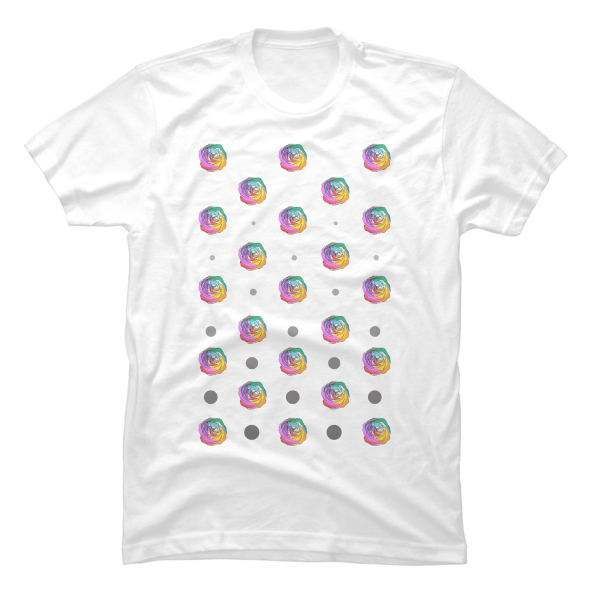 rainbow polka dot shirt